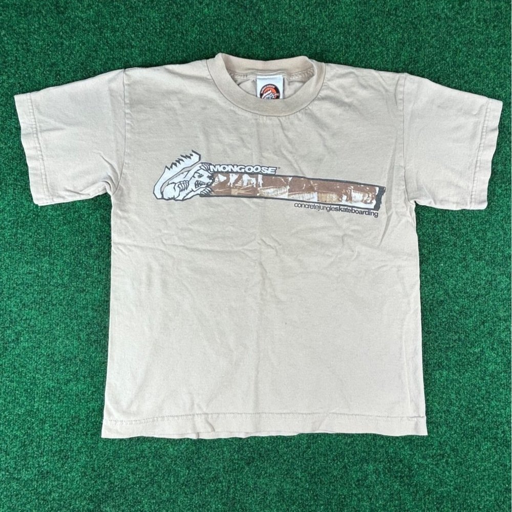 Mongoose Concrete Jungle Skateboarding Tan‎ Tee T-Shirt Boys Size Medium
